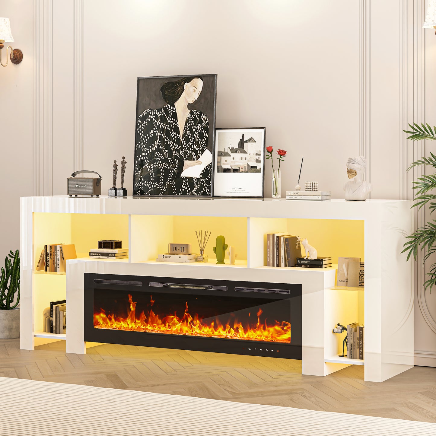 94.5" Fireplace TV Stand with 50" Fireplace for TVs Up to 100"