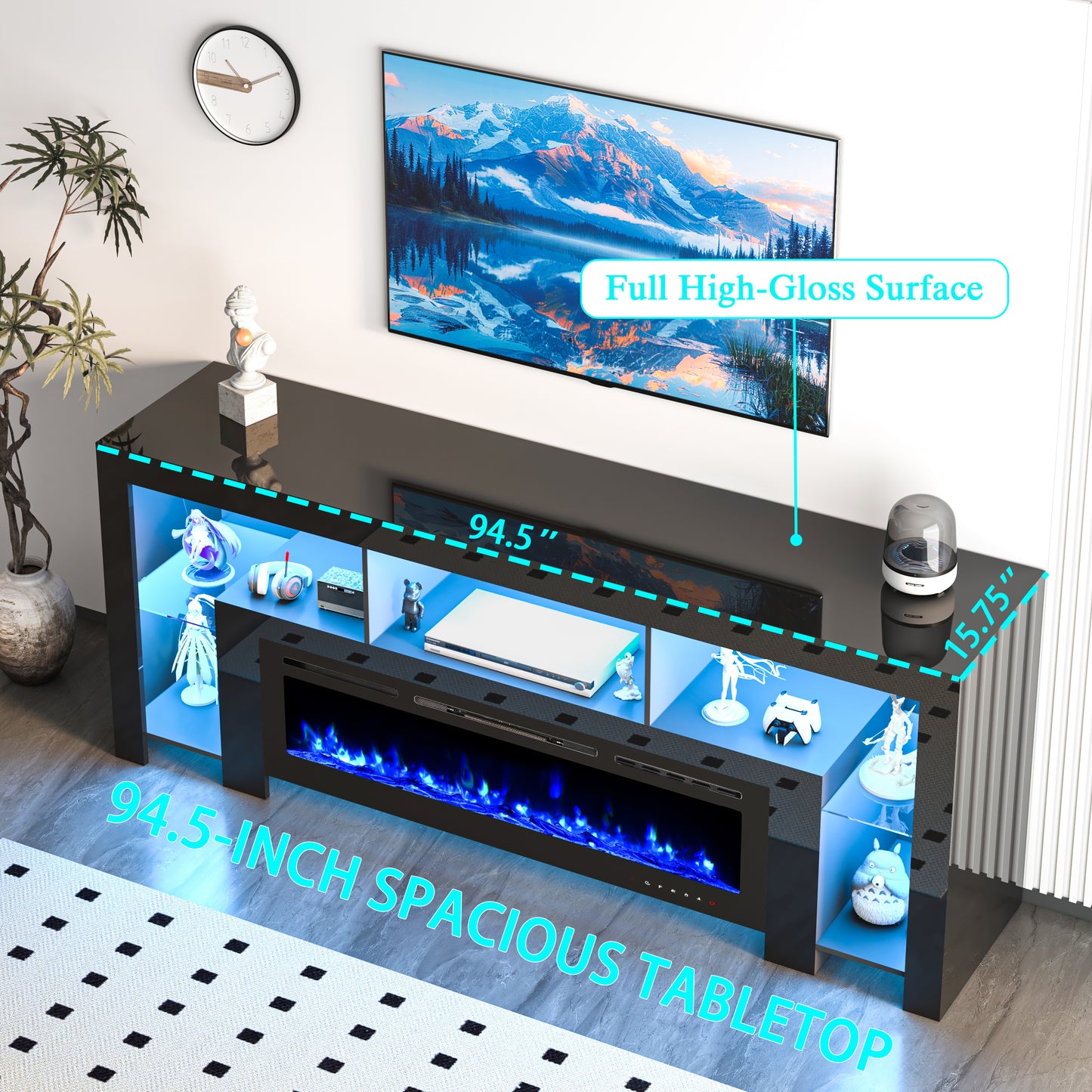 94.5" Fireplace TV Stand with 50" Fireplace for TVs Up to 100"