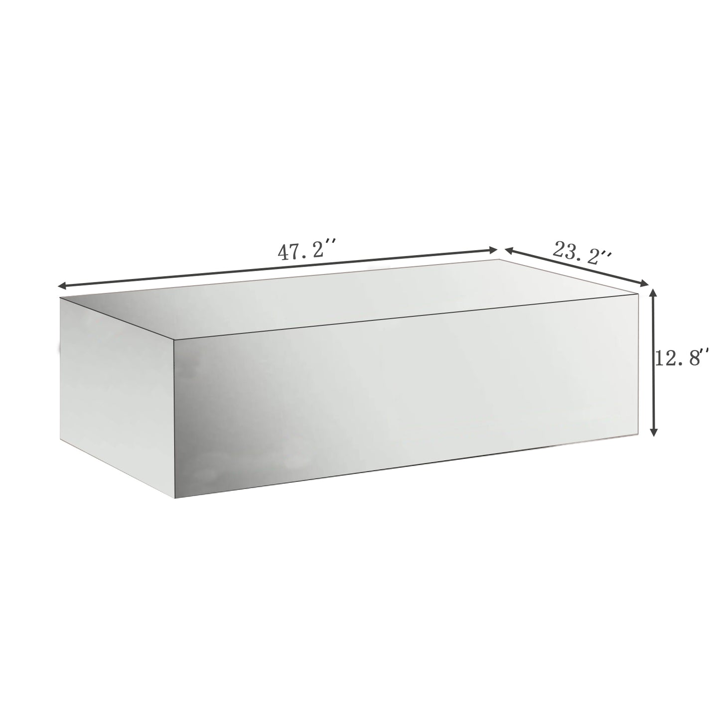 47.2” Tempered Glass Mirror Coffee Table