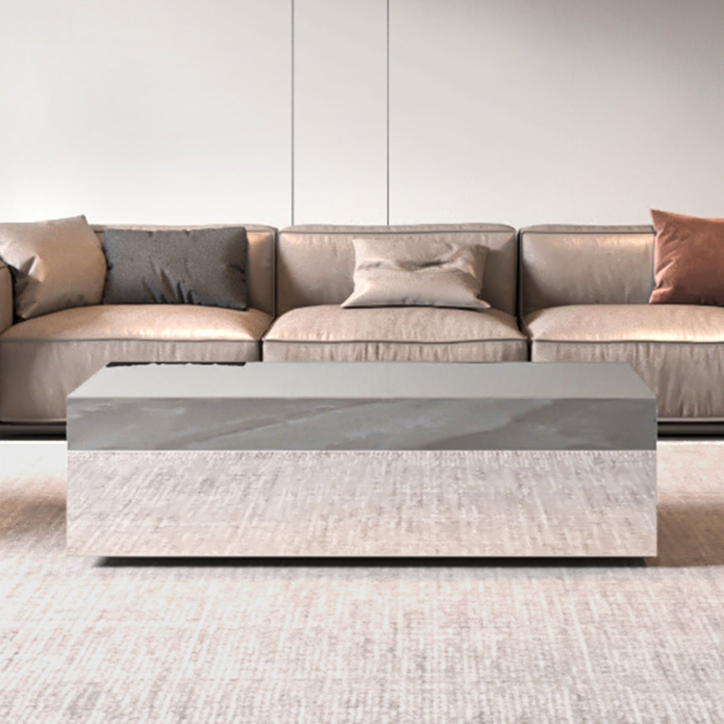 47.2” Tempered Glass Mirror Coffee Table