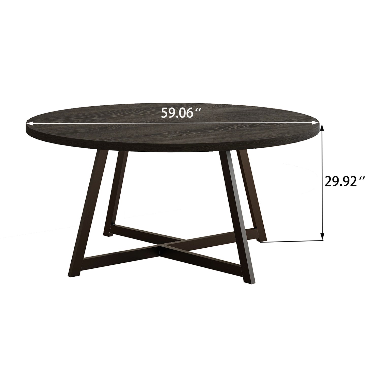 59" Round Dining Table for 6-8 with Steel Base(No Chair Included)