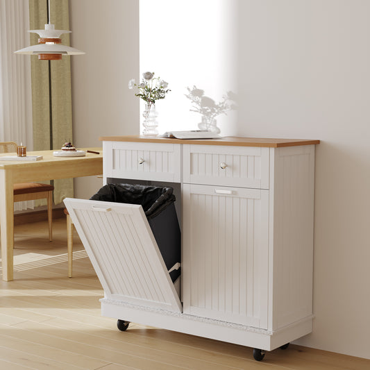 2 x 10 Gallon Double Tilt Out Trash Cabinet with Wheels