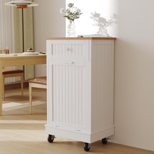 10 Gallon Tilt Out Trash Can Cabinet with Wheels