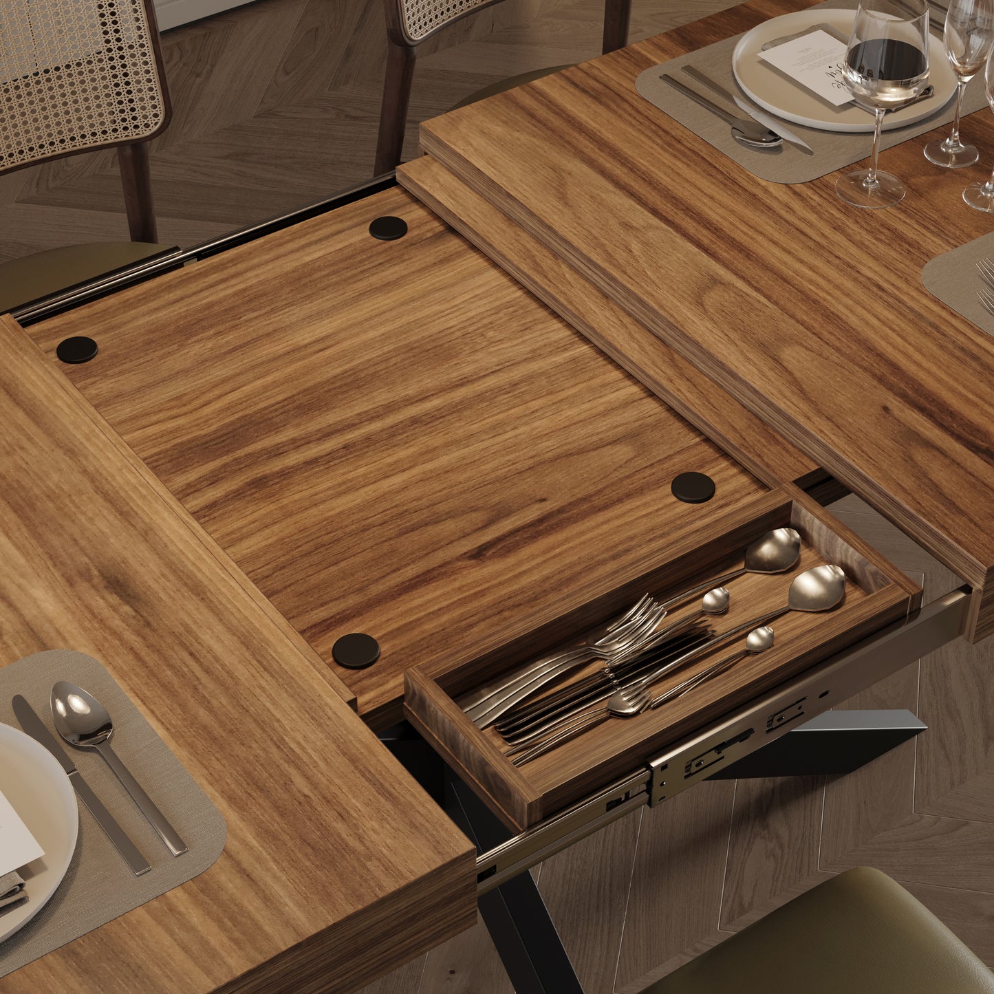 59"-78.7" Extendable Dining Table for 6 8 People(No Chair Included)