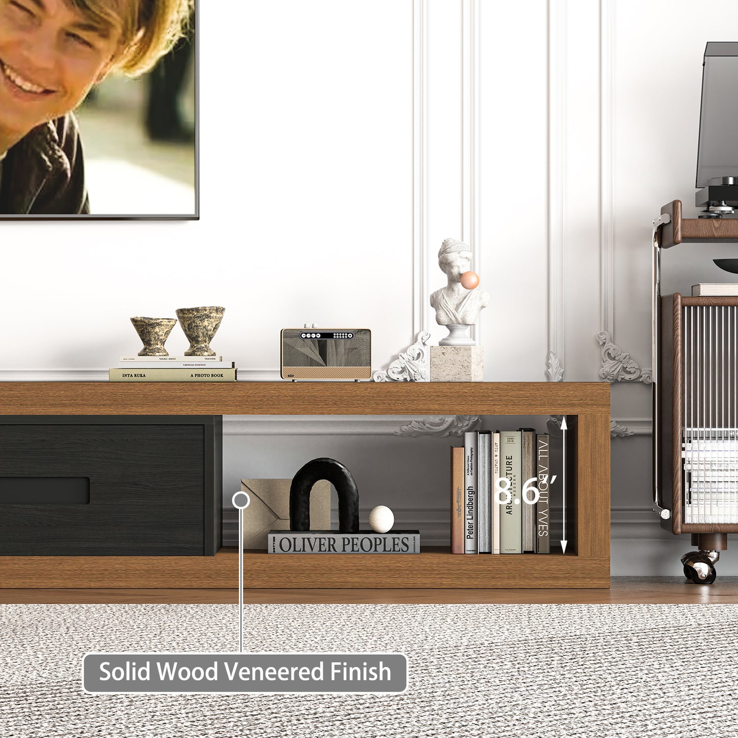 80.6’’-115.2’’ Extendable TV Stand for Up to 120 Inch TV