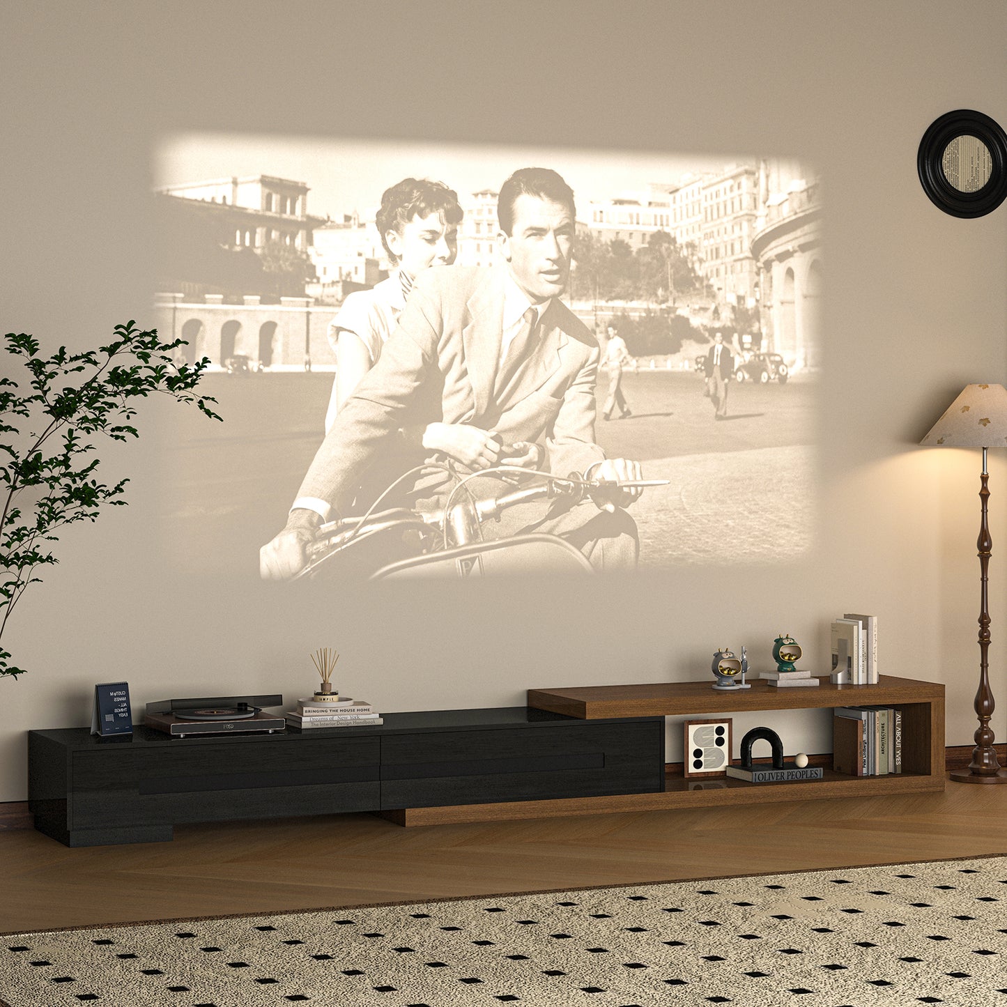 80.6’’-115.2’’ Extendable TV Stand for Up to 120 Inch TV