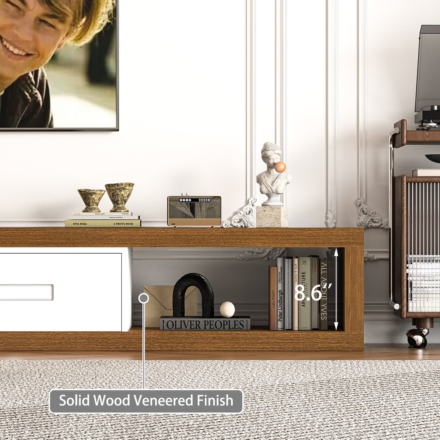 80.6’’-115.2’’ Extendable TV Stand for Up to 120 Inch TV