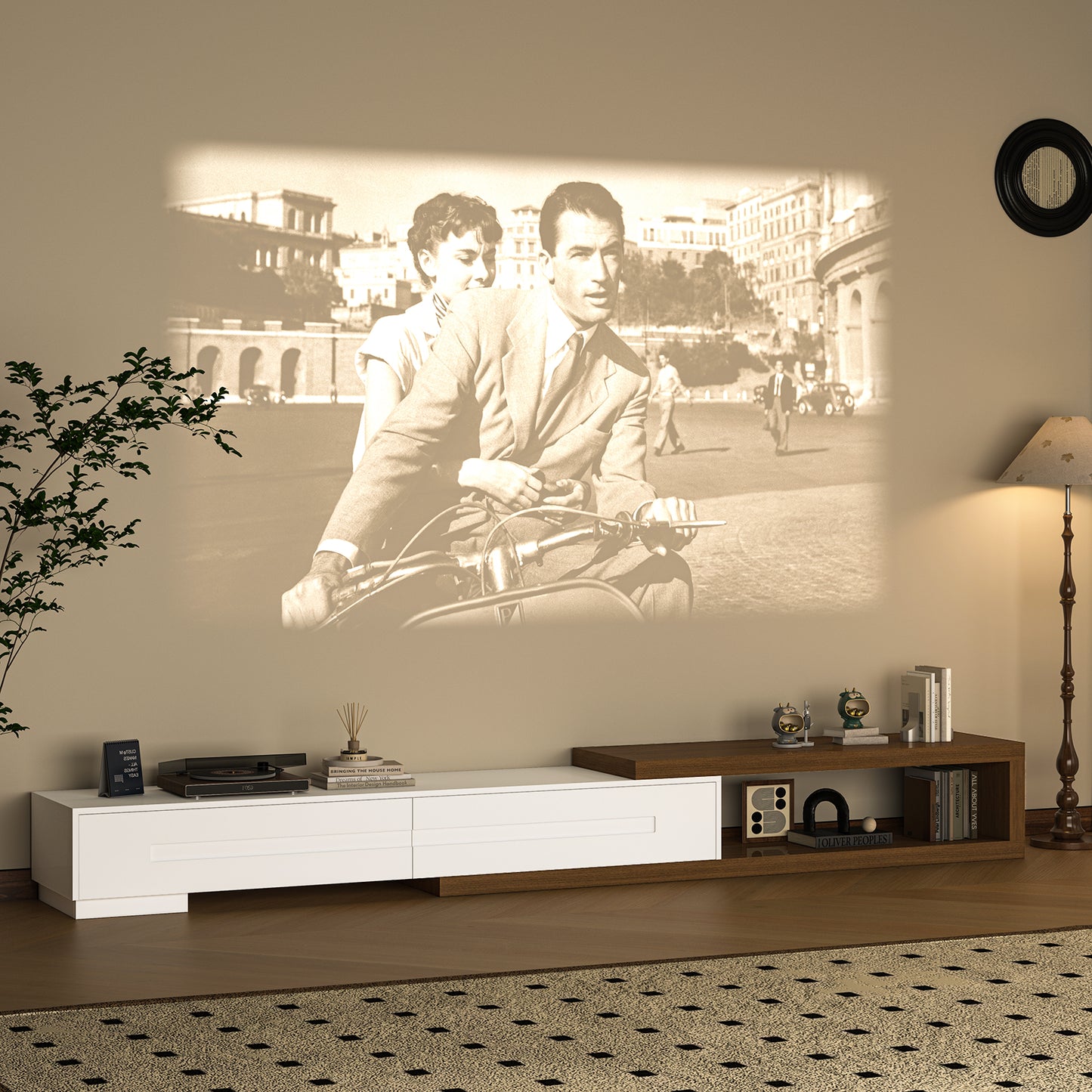 80.6’’-115.2’’ Extendable TV Stand for Up to 120 Inch TV